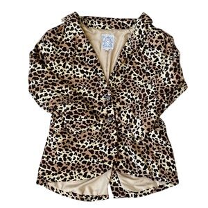 Maxim Studio 1963 Woman's Large Blazer Leopard Cheetah Lined 2 button